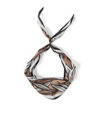Brunello Cucinelli silk leaf-print scarf 131x25cm - British product