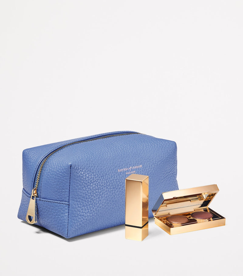Aspinal of London grained leather make-up bag - British product