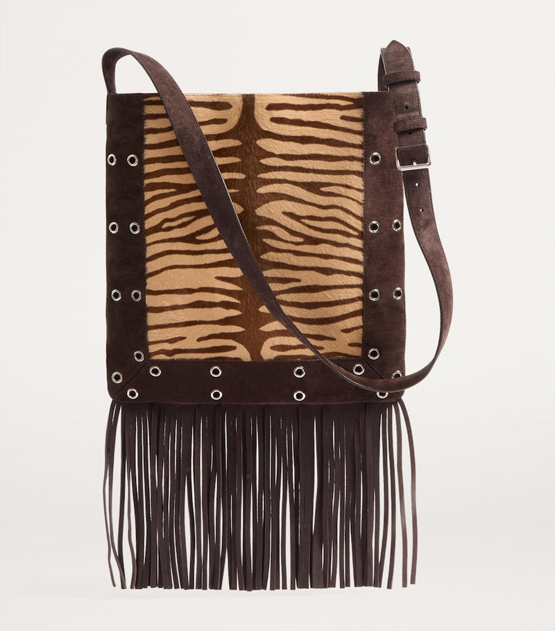 Valentino Garavani Nellcôte cross-body bag zebra print leather, imported from the UK