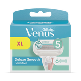 Holland & Barrett Gillette Venus Deluxe Smooth Sensitive Women's Razor Blade Refills, Pack of 6- Buy online at McGrocer