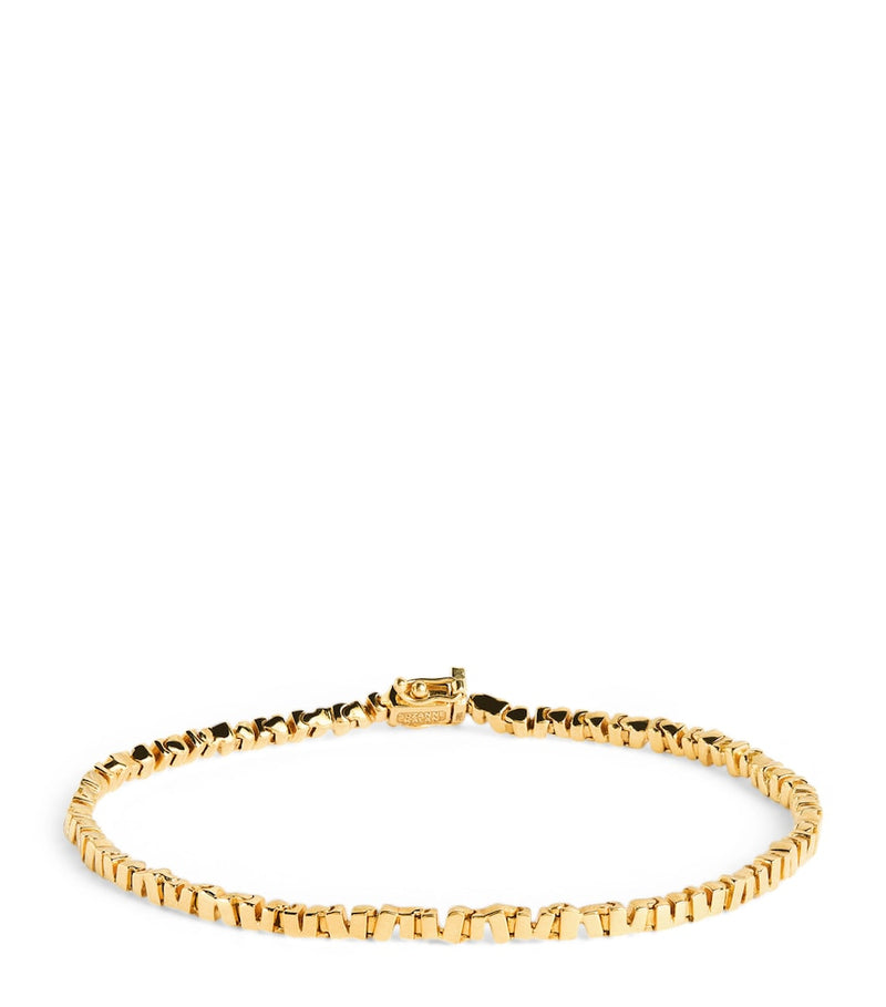 Suzanne Kalan yellow gold tennis bracelet 17.5cm, imported from the UK