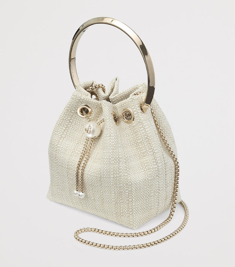Jimmy Choo Bon Bon woven top-handle bag - British product
