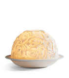 Bernardaud LED votivelight lithophane with roses design, H7.5cm x W11.5cm - British product