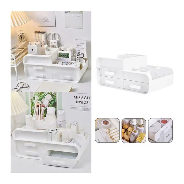 Livingandhome white desk organizer 28cm width, UK version