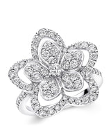 Harrods Graff White Gold and Diamond Wild Flower Ring- Buy online at McGrocer