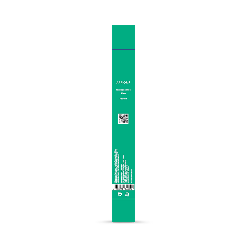 APRIORI toothbrush Turquoise Blue Silver medium - British product