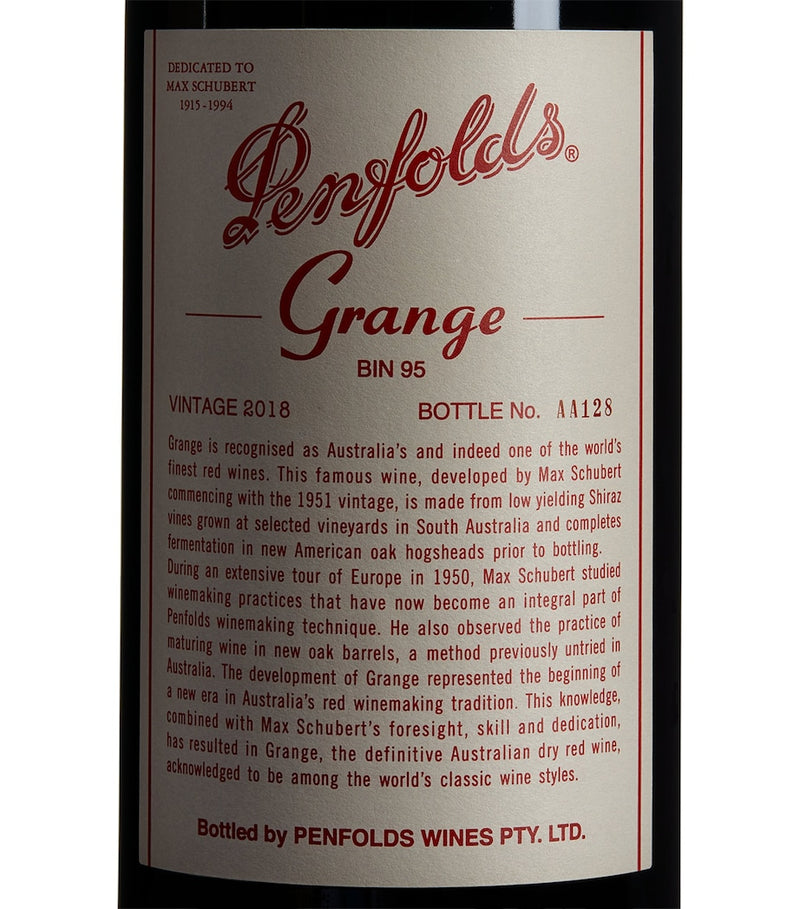 Penfolds Grange 2018 magnum red wine 1.5L (British brand)
