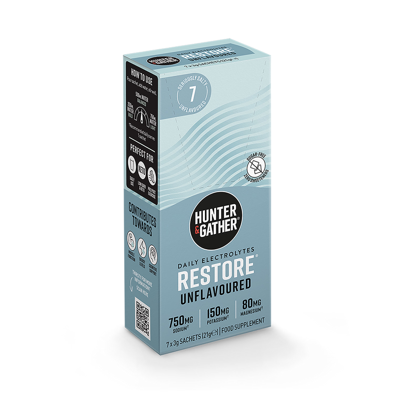 Hunter and Gather Restore Electrolytes unflavoured sachet 7x3g (British brand)