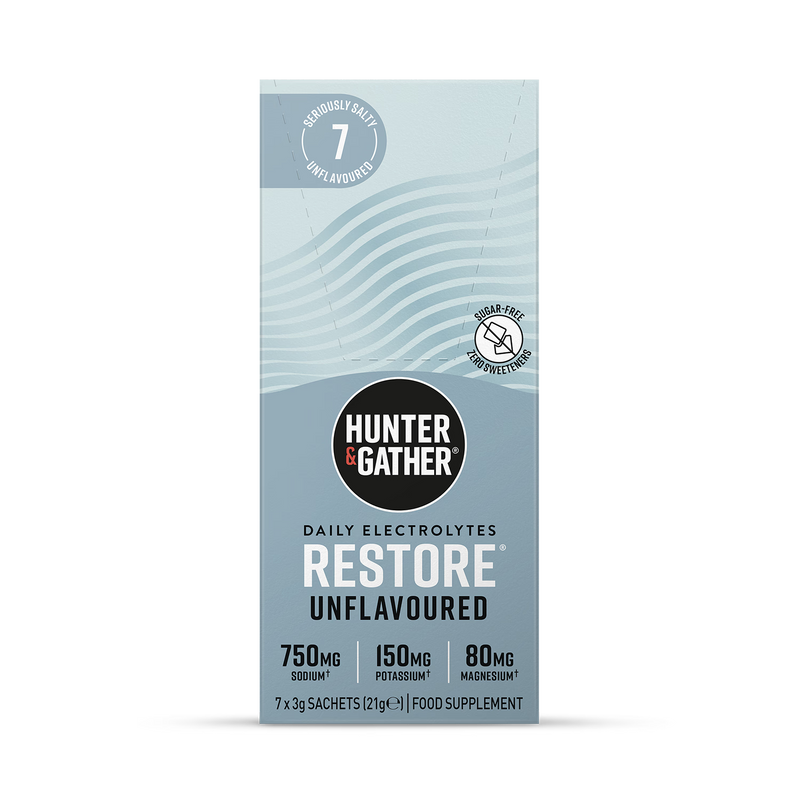 Hunter and Gather Restore Electrolytes unflavoured sachet 7x3g (British brand)