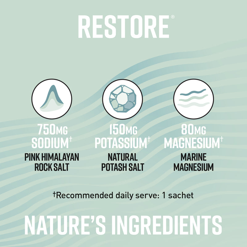 Hunter and Gather Restore Electrolytes unflavoured sachet 7x3g (British brand)