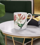 Decorative Mug with Tropical Bird and Botanical Design, 320ml Capacity, Approximately 11.5cm High