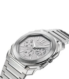 Bvlgari Octo Finissimo Chronograph GMT watch 43mm stainless steel, imported from the UK