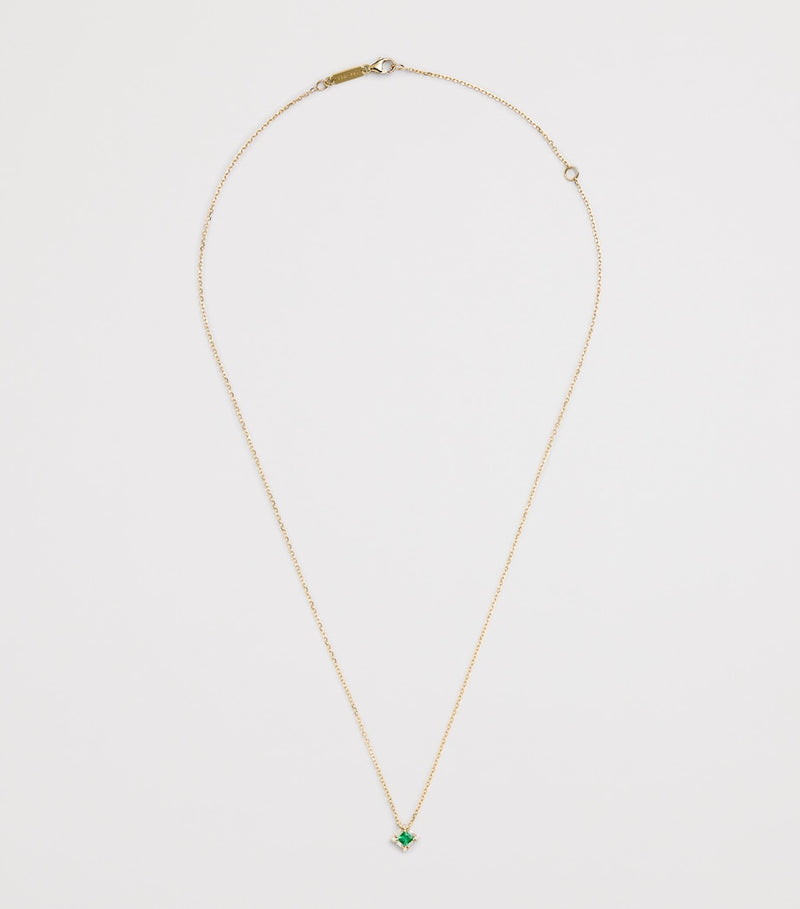 Suzanne Kalan princess pendant gold diamond emerald, imported from the UK