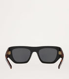 Saint Laurent pillowed square sunglasses in tortoiseshell with gold logo - British product