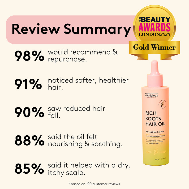Delhicious Rich Roots hair and scalp growth oil 100ml (British brand)