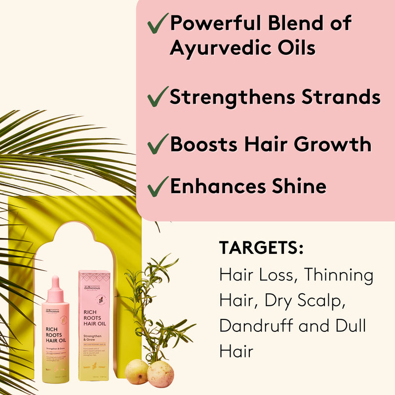 Delhicious Rich Roots hair and scalp growth oil 100ml (British brand)