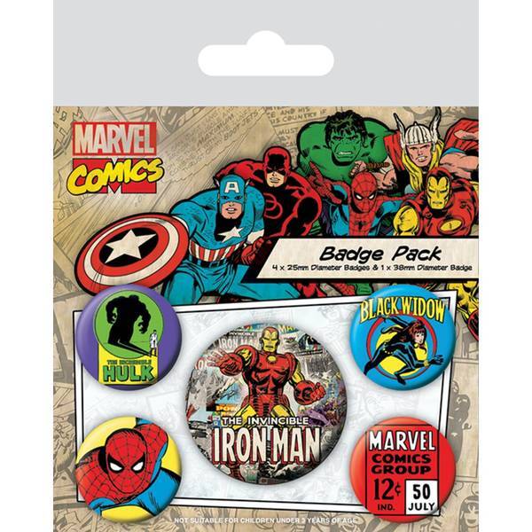 Marvel Iron Man badge set 5-pack (British brand)