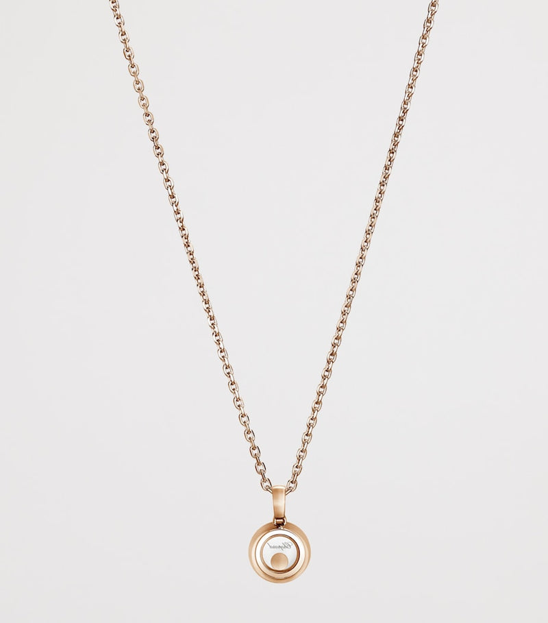 Chopard rose gold Happy Diamonds pendant necklace (British brand)