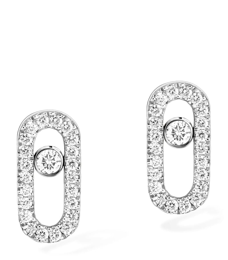Messika Move Uno white gold diamond stud earrings 0.16ct - British product