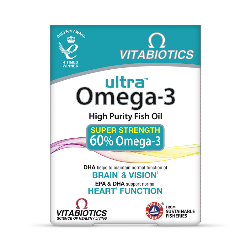 Vitabiotics Ultra Omega-3 fish oil capsules 60 (British brand)