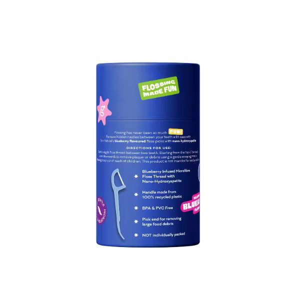 Grin blueberry yoghurt floss picks 80pk canister, UK version