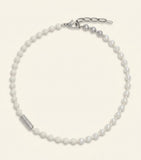 McQueen faux pearl and skull necklace brass (British brand)