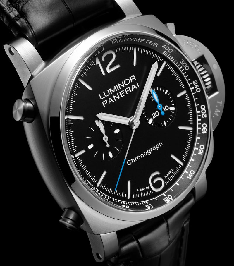 Panerai Luminor Chronograph watch 44mm stainless steel, UK version
