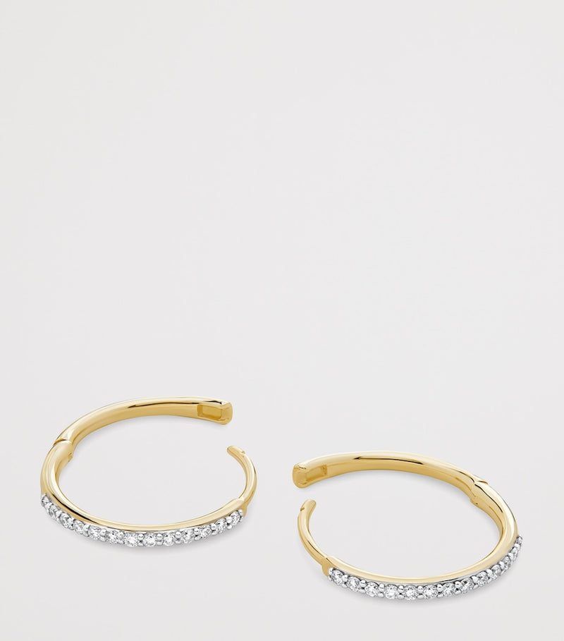 Monica Vinader 14k yellow gold diamond hoop earrings - British product