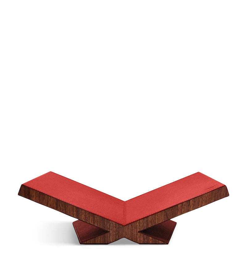 Assouline Culture bookstand in walnut and leather, UK version