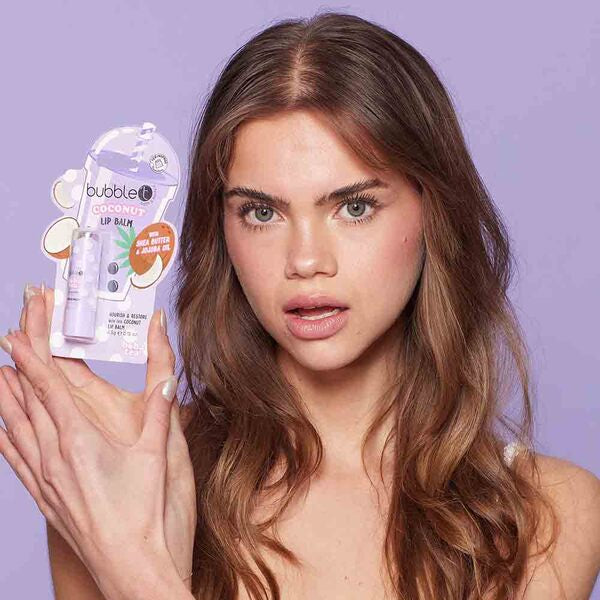 Bubble T Cosmetics coconut lip balm 4.5g, imported from the UK