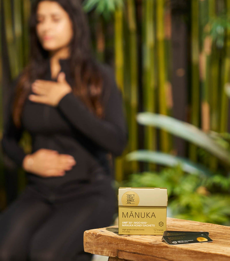 True Honey manuka honey sachets UMF 22+ 1000+ MGO 12x5g, imported from the UK