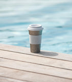 Bernardaud Ecume Platinum Nomad travel mug - British product