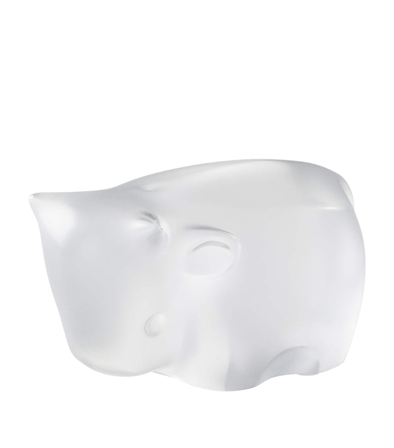 Lalique crystal ox ornament by Han Meilin 10cm, UK version