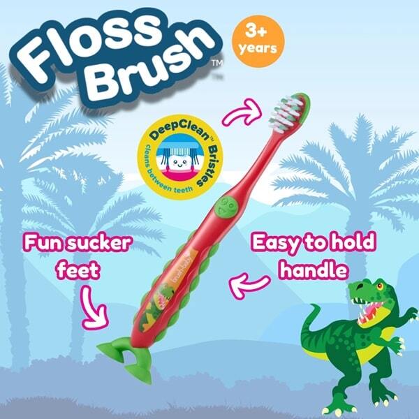 Brush Baby Dinosaur FlossBrush Toothbrushes 3-6 Years - British product