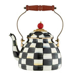 MacKenzie-Childs Courtly Check tea kettle, hand-painted design (British brand)