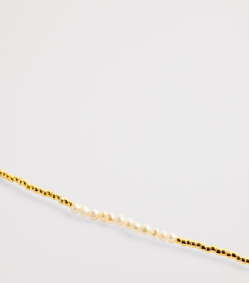 Anni Lu gold-plated slim pearly bracelet, UK version