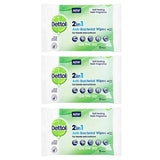Dettol 2 in 1 Anti-Bacterial Hand Wipes 3 pack - British product