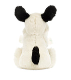 Jellycat Bashful Black and Cream plush puppy with blanket, 34cm, UK version