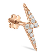 Harrods Maria Tash Rose Gold Diamond Lightning Bolt Threaded Stud Earring (11mm)- Buy online at McGrocer