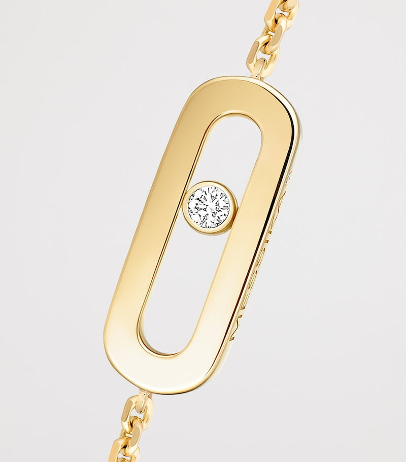 Messika Move Uno yellow gold diamond bracelet 18cm, UK version