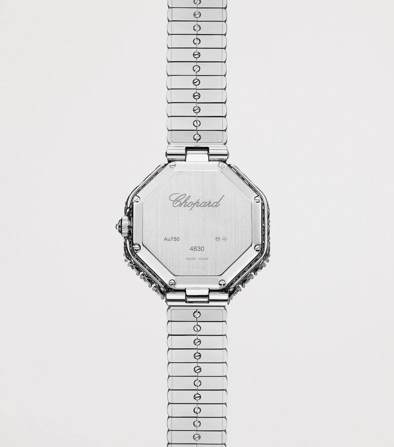 Chopard white gold diamond octagonal watch 32mm (British brand)