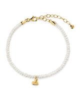 Harrods Monica Vinader Gold Vermeil and Freshwater Pearl Heart Bracelet- Buy online at McGrocer