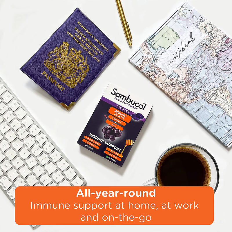 Sambucol Immuno Forte Pastilles Blackcurrant (British brand)