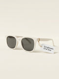 Prada women's irregular sunglasses white frame, imported from the UK