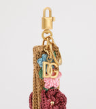 Dolce&Gabbana crocheted embellished keyring with floral details (British brand)