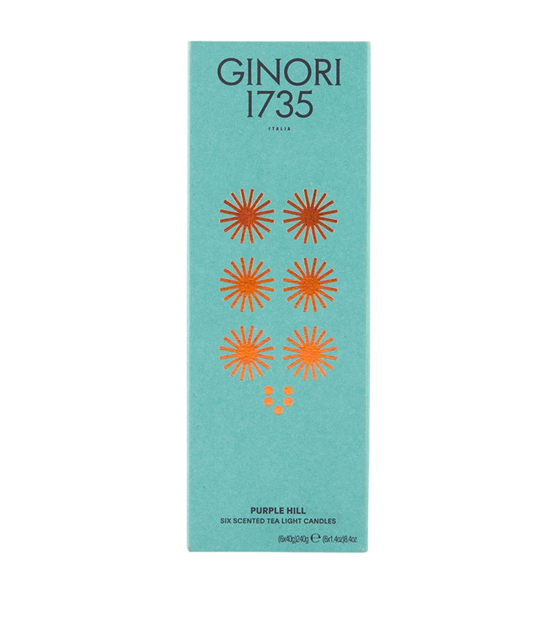 Ginori 1735 Purple Hill tealight candles set of 6, UK version