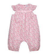 Mono de algodón con estampado Liberty para bebés de 3 a 24 meses con mangas con volantes.