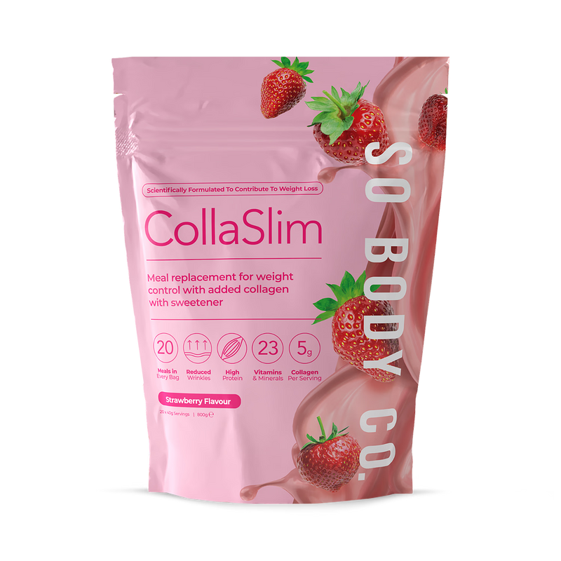 So Body Co CollaSlim strawberry meal replacement shake 40g, UK version
