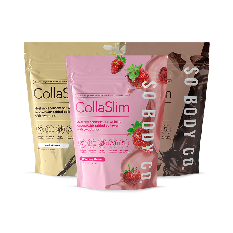 So Body Co CollaSlim strawberry meal replacement shake 40g, UK version
