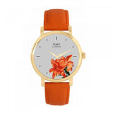 Superdrug Toff London Grey Ladies Orange Lilies Flower Watch- Buy online at McGrocer